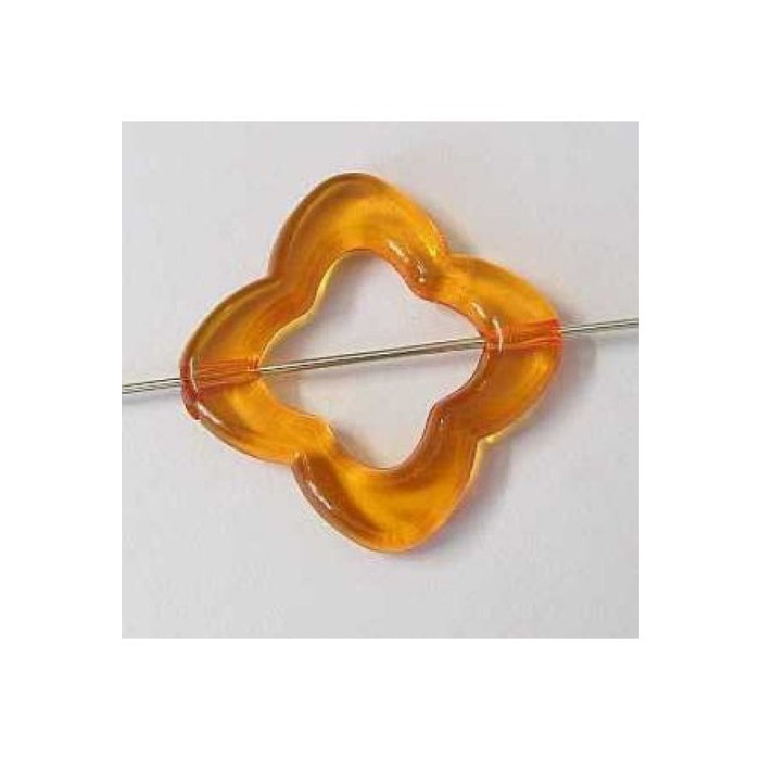 Acryl Blume Kreuz orange 32x32mm 2 Stück