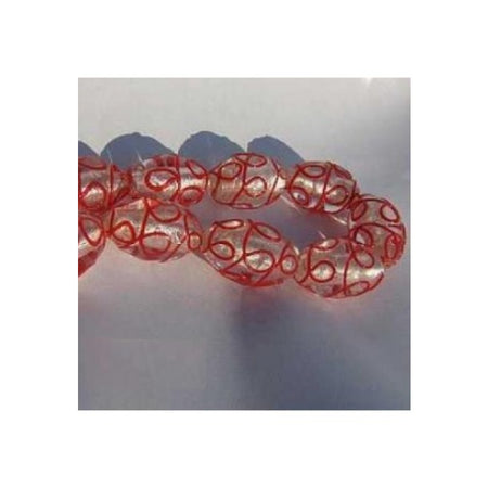 Riesen olive Sinfonie rot  25x17- 23x17mm 1 Stück