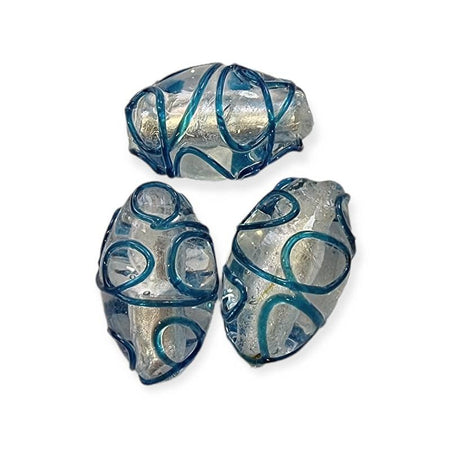 Riesen olive Sinfonie blau 25x17- 23x17mm 1 Stück
