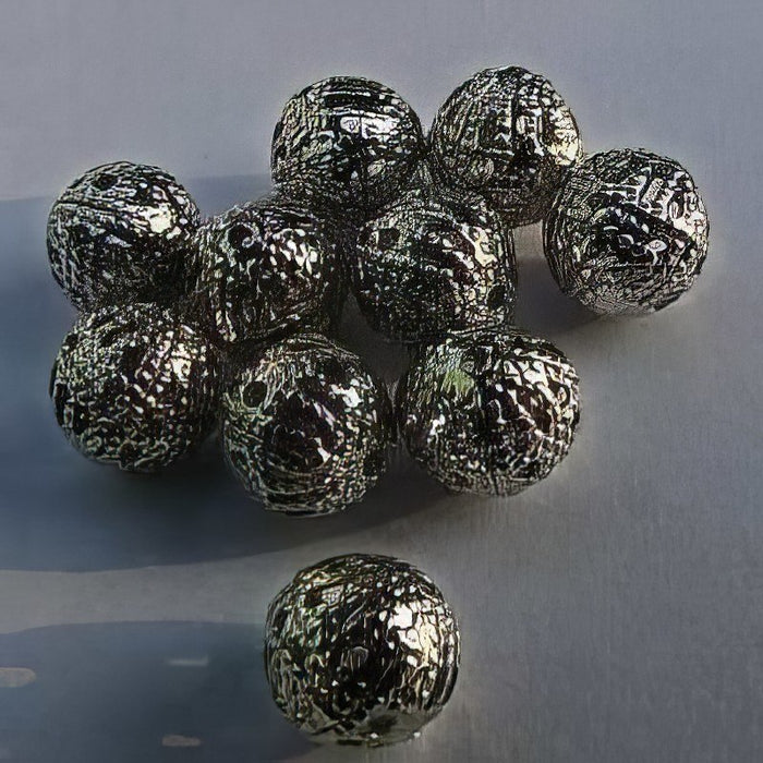 Filigranperlen geschwärzt 8mm Silber 10 Stück