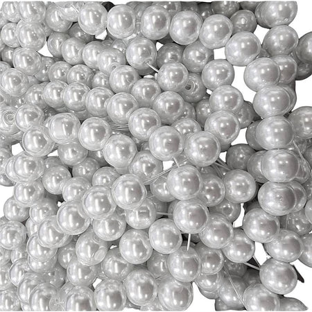 Glasperle weiss Perlenschimmer 8mm  20Stück
