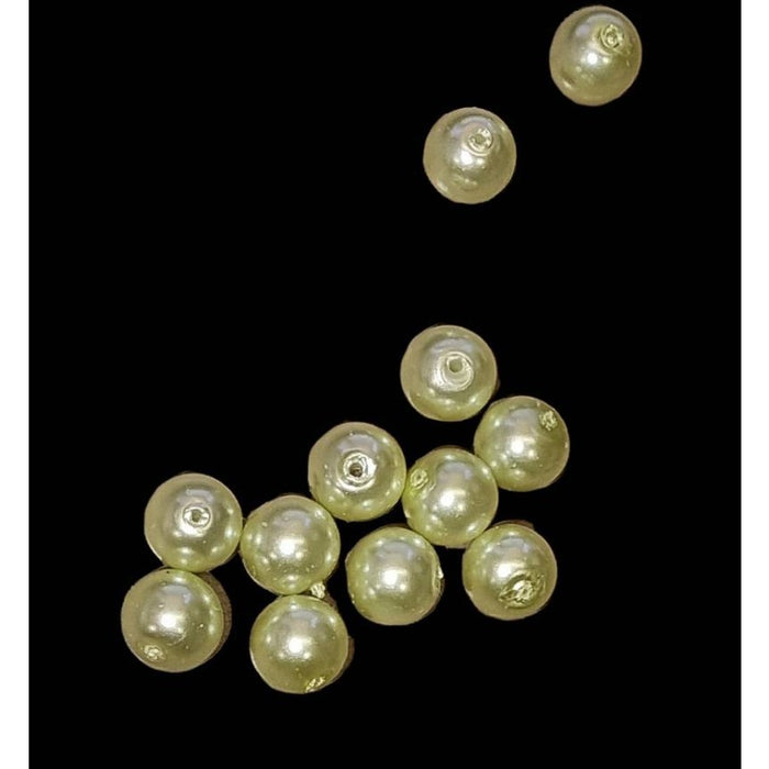 Glasperle hellgrün Perlenschimmer 6mm 20Stück