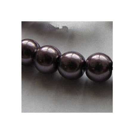 Glasperle obergine Perlenschimmer 6mm 20Stück