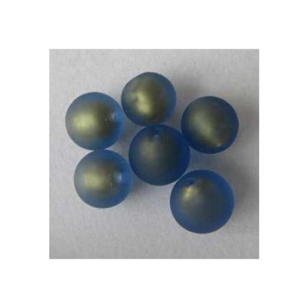 Glasperle mit Goldfolie blau 16mm 1 Stück