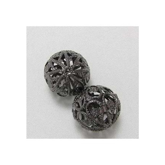 Filigranperlen 20mm schwarz 1 Stück