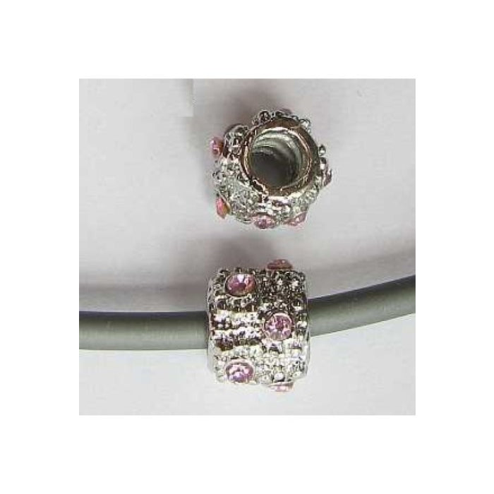 Easy style Metallperle Midnight Strass rosa 1 Stück