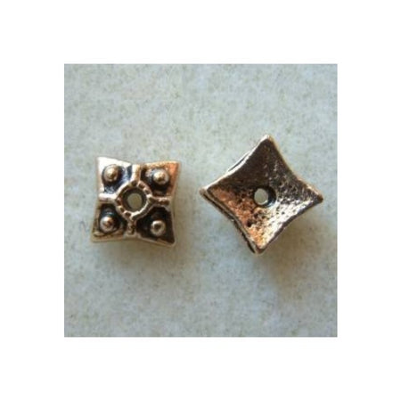 Perlenkappe Quadrat gold 10 Stück