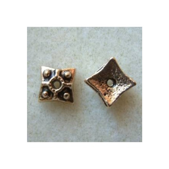 Perlenkappe Quadrat gold 10 Stück