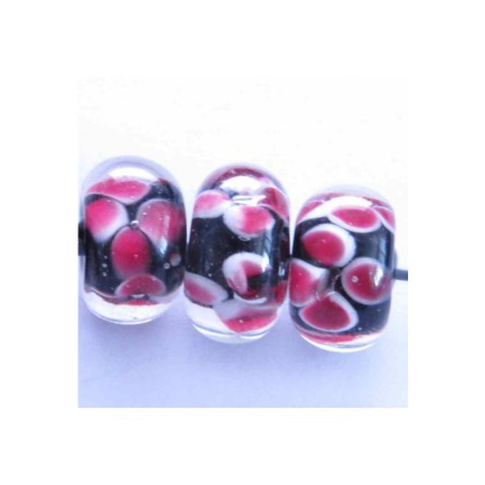 Glasperle Blümli ca. 12mm rot rosa 1 Stück