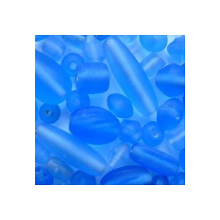 Glasperlen Mix blau matt 50gr