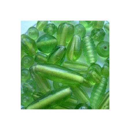 Glasperlen Mix hellgrün 50gr
