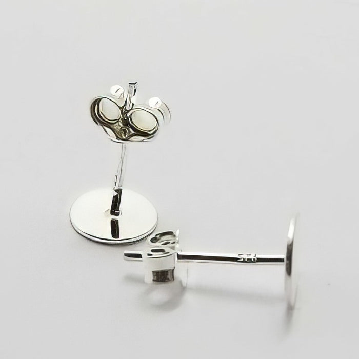 Ohrstecker Platte 6mm 925 Silber 2 Stück