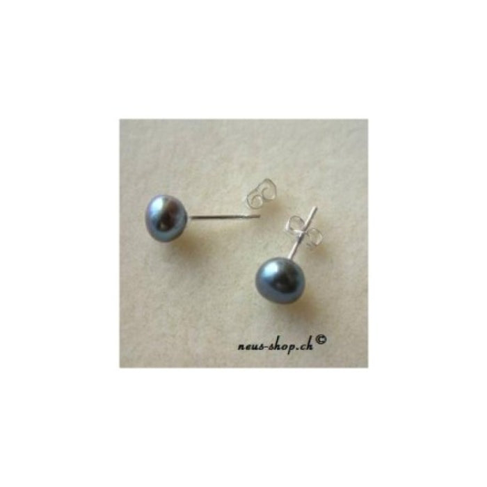 Perlenohrringe 8mm peacock 925 Silber