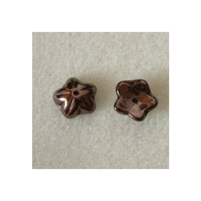 Perlenkappe Glas bronze Ketten (2) 10 Stück