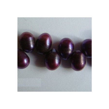 Süsswasserperle lila violett gross 7x6mm 1 Strang