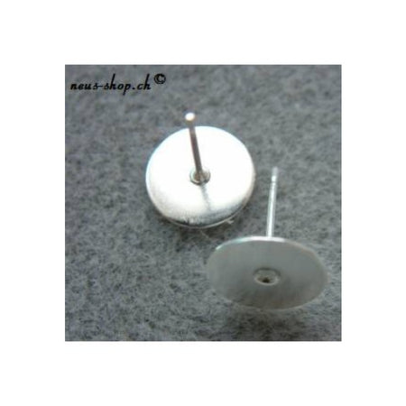 Ohrstecker Platte 10mm SP 2 Stück ohne Ohrnuss!