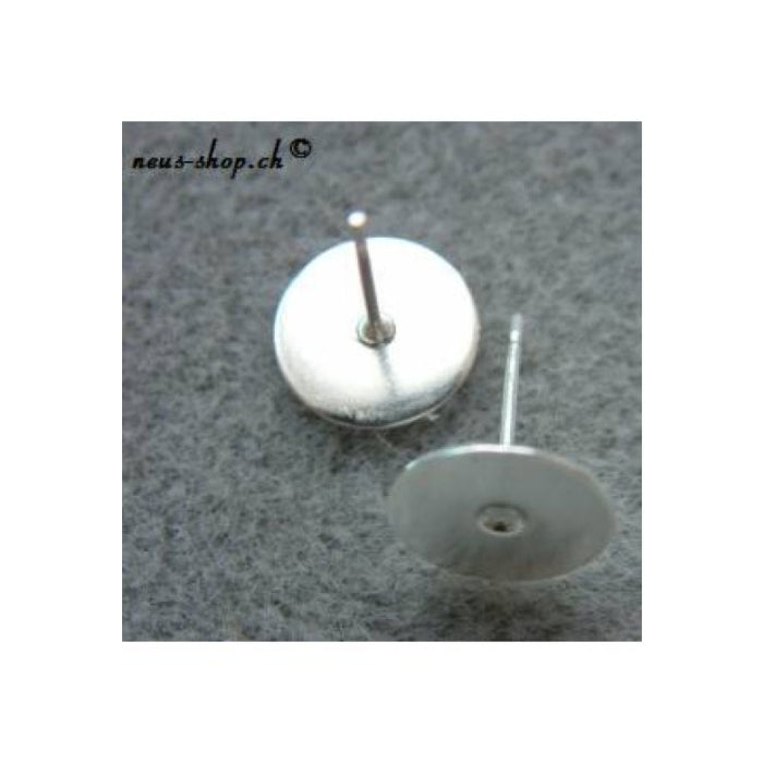 Ohrstecker Platte 10mm SP 2 Stück ohne Ohrnuss!