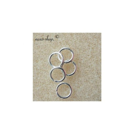 Ringli 6mm offen 925 sterling silver 18GA 1mm 10 Stück