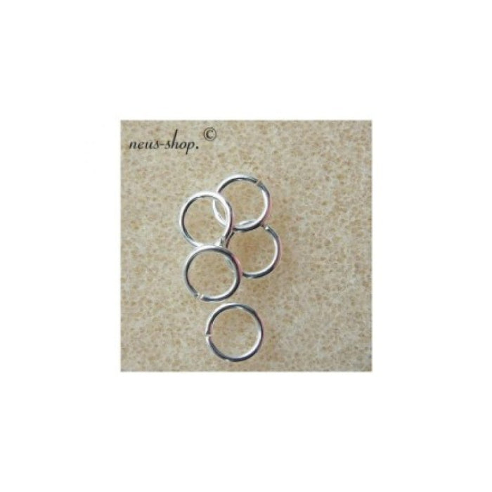 Ringli 6mm offen 925 sterling silver 18GA 1mm 10 Stück
