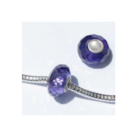 Easy style Perle 925 Zirkon Schliff violett 1 Stück