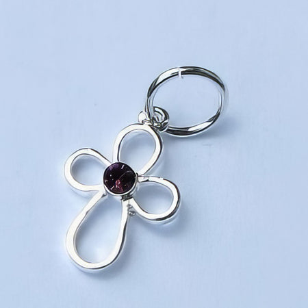 Anhänger Kreuz mit Swarovski Amethyst 1 Stück