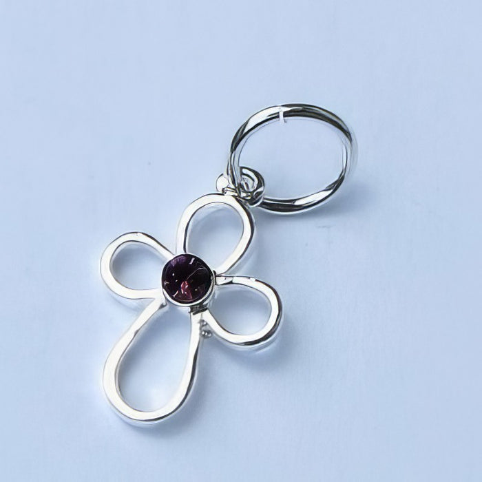 Anhänger Kreuz mit Swarovski Amethyst 1 Stück