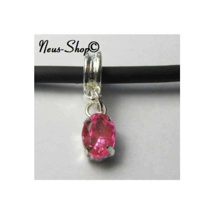 Easy style Metallperle mit Anhänger Pink 1 Stück