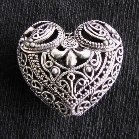 Grosses Herz Lindy 925 Silber 22.7x25x13mm 1 Stück