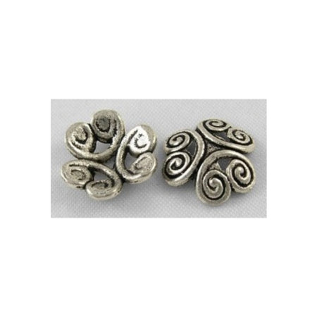 Perlenkappe 12x3.5mm  Mirandra altsilber Perlen ab 12mm 10 Stück