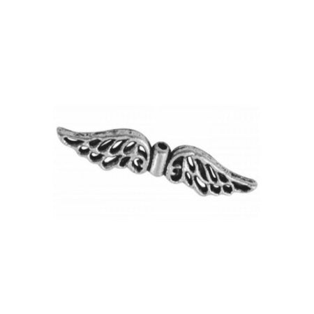 Engelflügel gross metall silberfarben 32x6mm 10 Stück