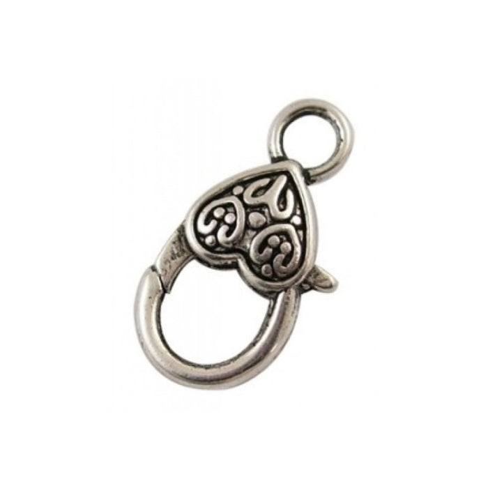 Karabiner gross mit Ornament 25.5x14mm  versilbert 1 Stück