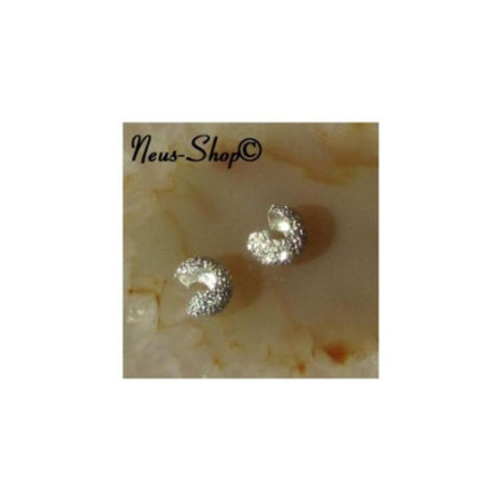 Stülpperle 4mm silber Stardust 100 Stück