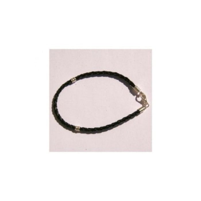 Armband Easy-Style Lederimitat geflochten schwarz 1 Stück in 19cm