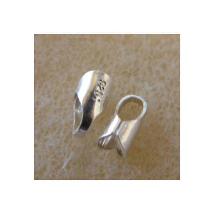Kord-Kappe 4mm 925 Sterling Silver 2 Stück