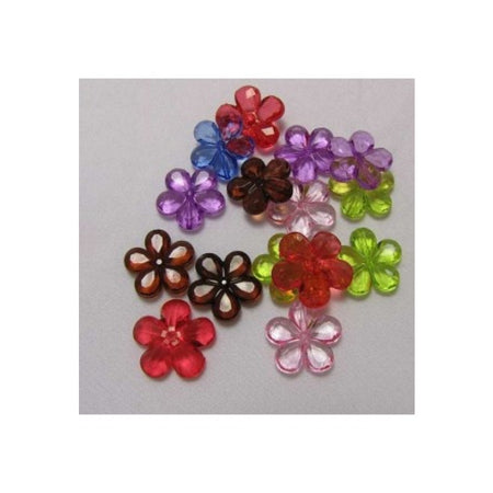 Acryl Blümli facettiert mix 12mm Basteln 20 Stück