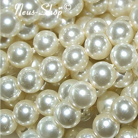 Glasperle creme Perlenschimmer 8mm  20Stück