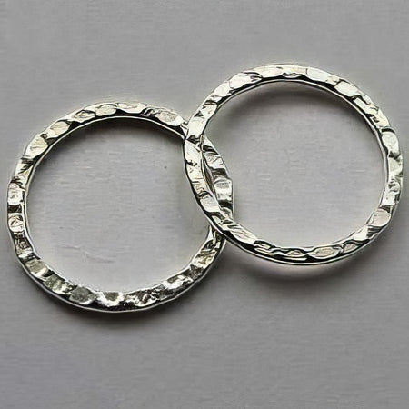Ringverbinder Versilbert gehämmert 25mm 10 Stück