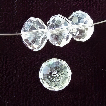 Glas Abacco Rondelle klar AB  Facettiert 12x8mm 1Stück