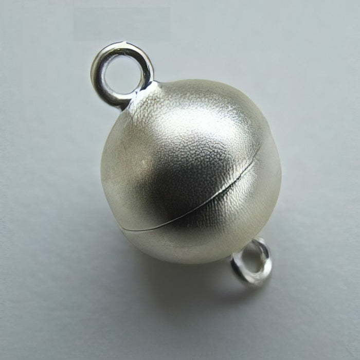 Magnetverschluss 925 silber satinert rund 14mm 1 Stück