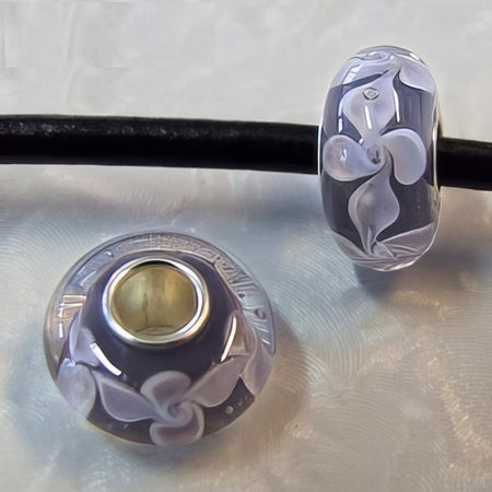 Easy-Style Perle 925 swirl flider lila 1 Stück
