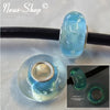 Leucht- Glitzerperle Nightbead Design türkis Modeschmuck Easy-Style 1 Stück