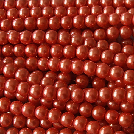 Glasperle orange Perlenschimmer 8mm 20 Stück