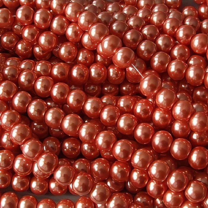 Glasperle hellorange Perlenschimmer 8mm 20 Stück