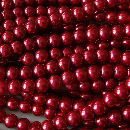 Glasperle rot Perlenschimmer 8mm 20 Stück