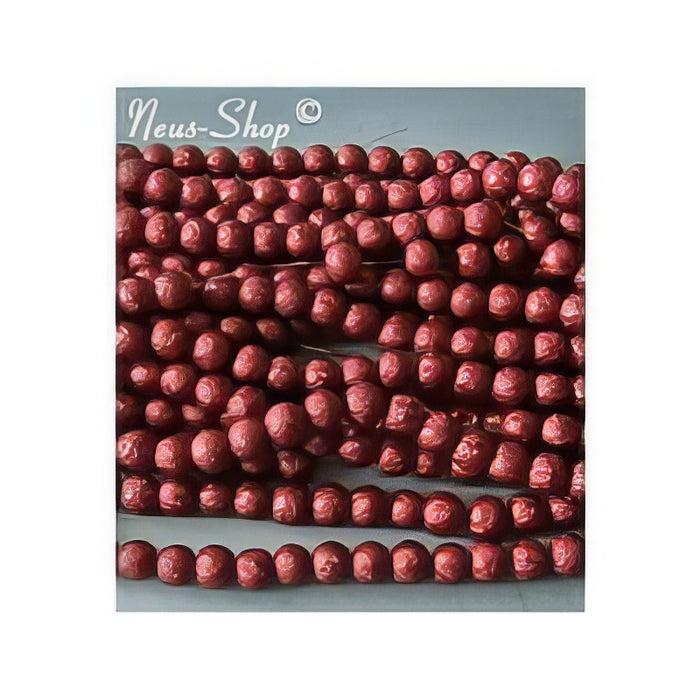 Glasperle rot mit Struktur Perlenschimmer 8mm  20Stück