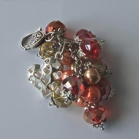 Schmuck-machen Set Tropfenanhänger rot orange+ Rollokette ca 90cm