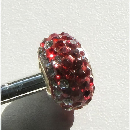 Easy style Perle 925 mit Strass-Steinchen rot 1 Stück kaufen