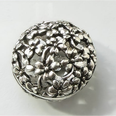 Metall Perle Lux Blumenperle geschwärzt 25x15mm Loch 2.8mm1 Stück