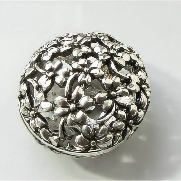 Metall Perle Lux Blumenperle geschwärzt 25x15mm Loch 2.8mm1 Stück