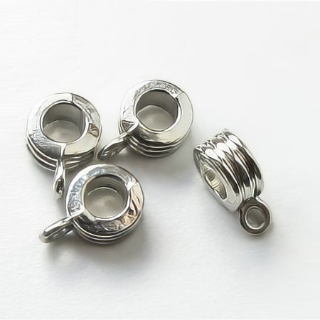 Perle Rille mit Öse für Anhänger 8.5x4.4x12,4 mm Loch 4.7mm 10 Stück